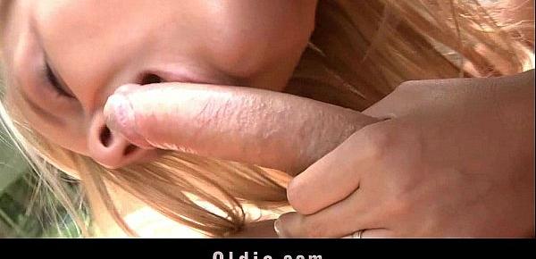  Teeny blonde fucks Old Guru